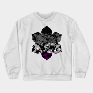 Flight Over Flowers of Fantasy - Asexual Pride Flag Crewneck Sweatshirt